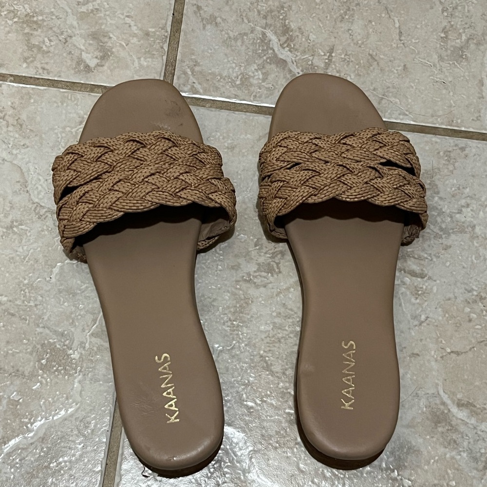 Kaanas Women's Tan Braided Sandals - size 8